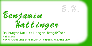 benjamin wallinger business card